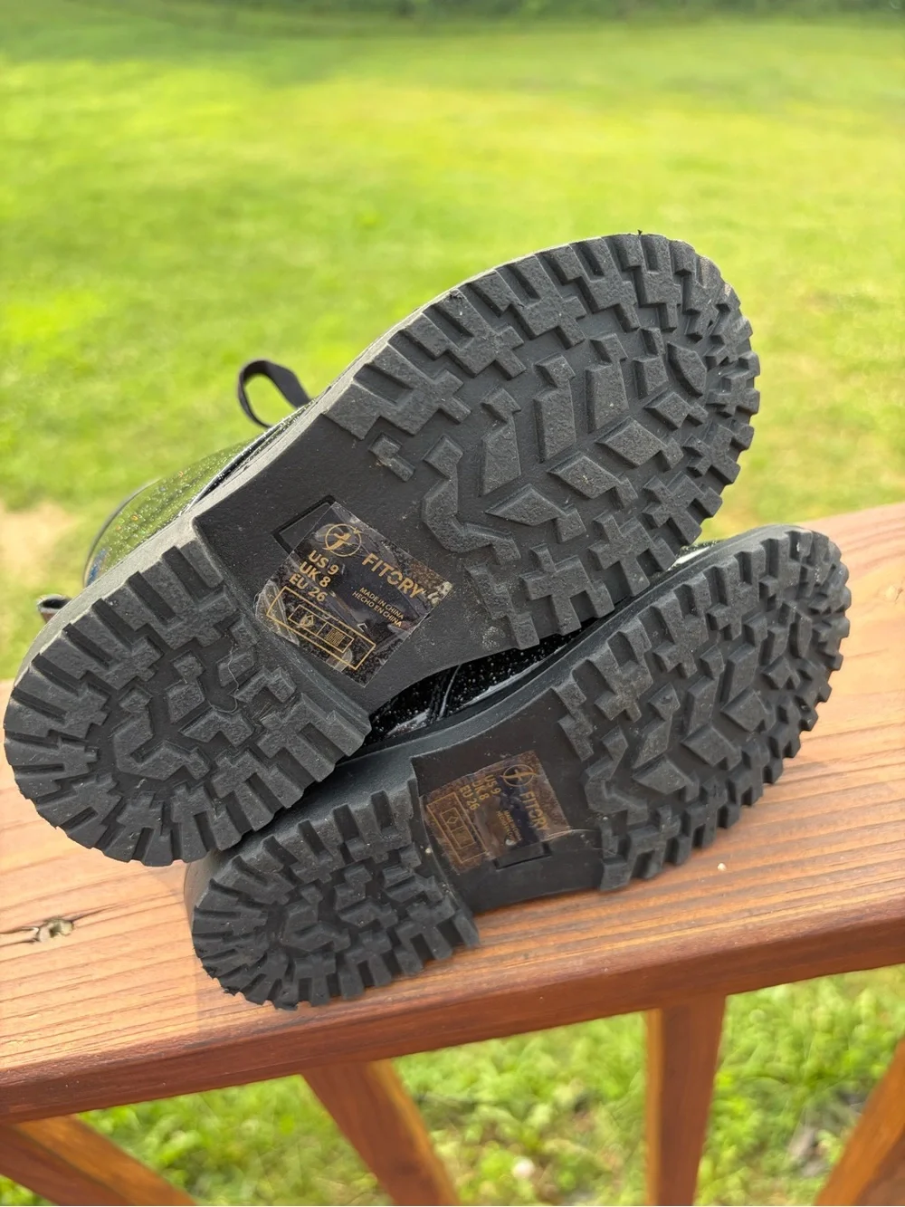 Kids Black Glitter Lace-Up Ankle Boots